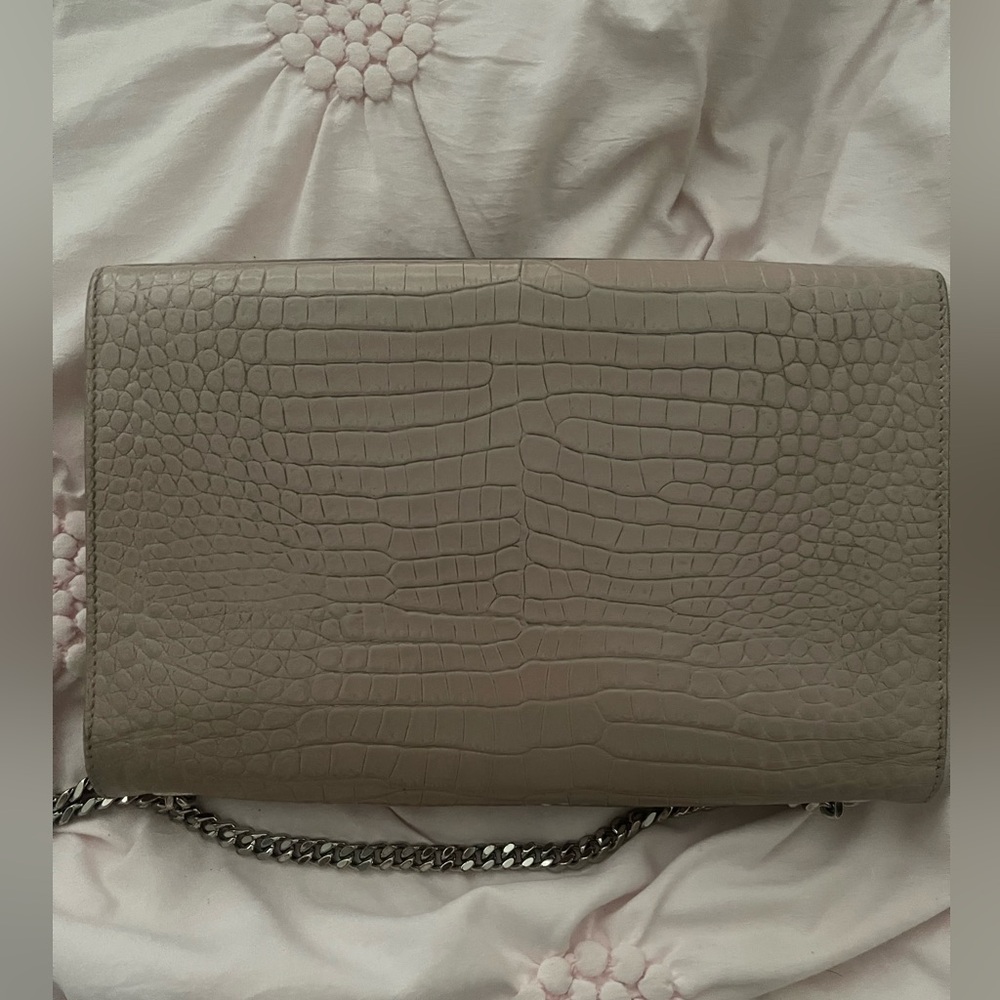 Saint Laurent Nude Croc-Embossed Crossbody Bag - Picture 5 of 15